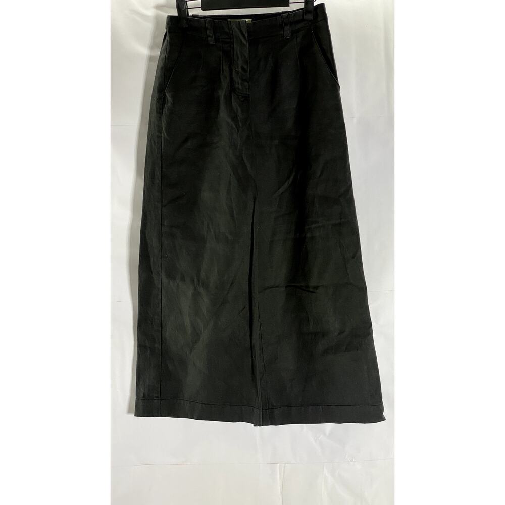 NEED Women's Black Solid Cotton-Linen Wide-Leg Pant SZ XS